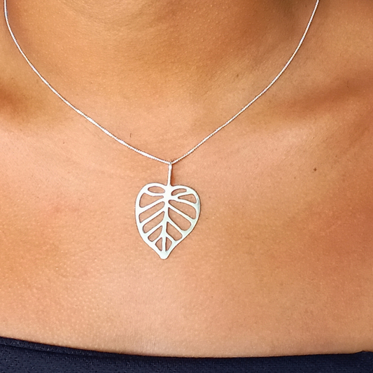 Colar Folha G Coração