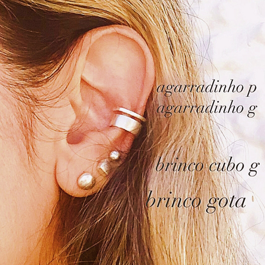 Brinco Cubo G prata 950