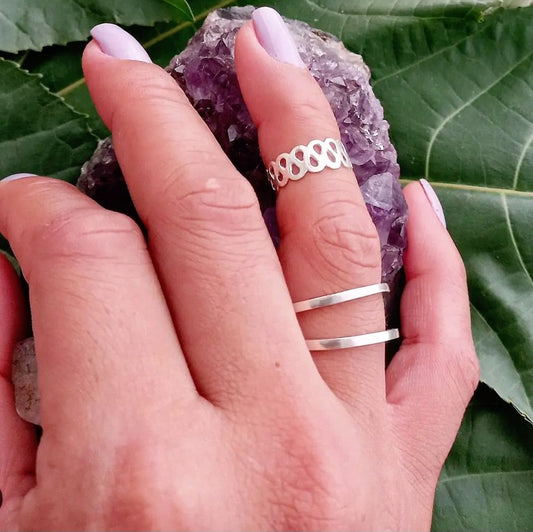 Anel Gota Falange Prata 950