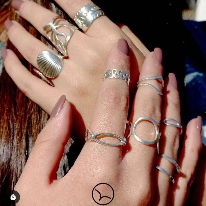 Anel Samambaia Prata 950