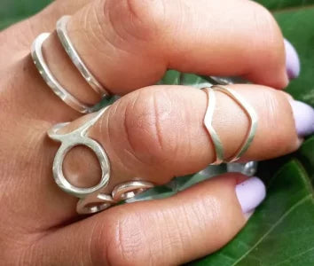 Anel Bolhas Prata 950